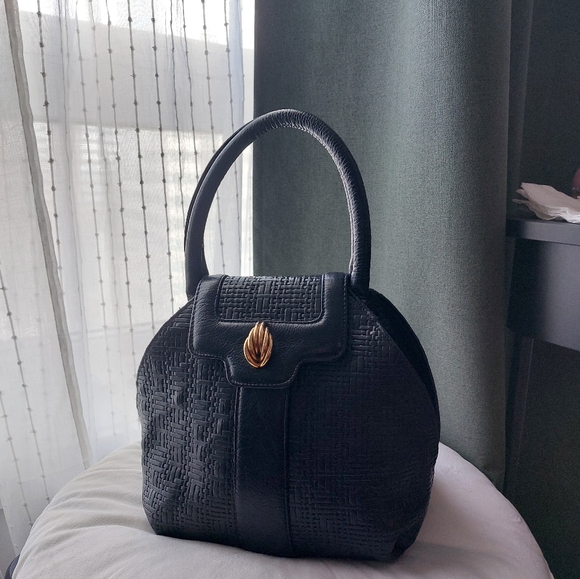 Navy Blue Vintage Leather Bag - Picture 3 of 7